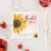 ひまわり夏秋ブライダルシャワーテンプレート スタンダードカクテルナプキン (インサイチュ)
