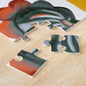 ひまわり夏：ヴィンテージ水彩パターン ジグソーパズル (側面)