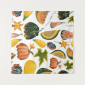 ひまわり夏：ヴィンテージ水彩パターン タペストリー (正面(横))