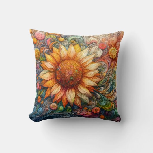 ひまわり夢 クッション (正面)
