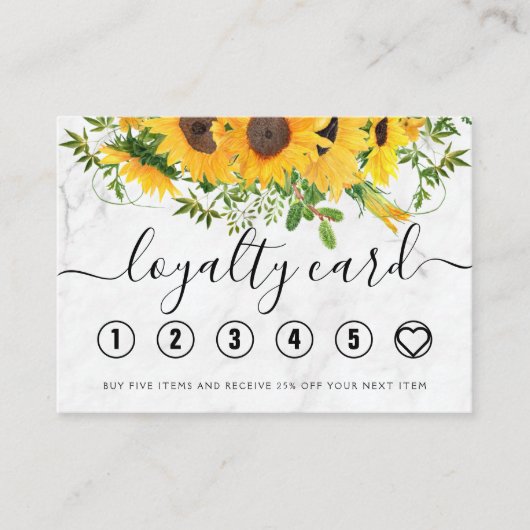 ひまわり大理石ハンドレタリング円 ロイヤリティカード (正面)