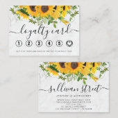 ひまわり大理石ハンドレタリング円 ロイヤリティカード (正面/裏面)