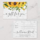 ひまわり大理石小物商品券 ノートカード (正面/裏面)