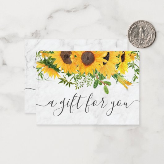 ひまわり大理石小物商品券 ノートカード (正面/裏面インサイチュ)