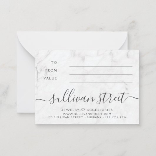 ひまわり大理石小物商品券 ノートカード (裏面)