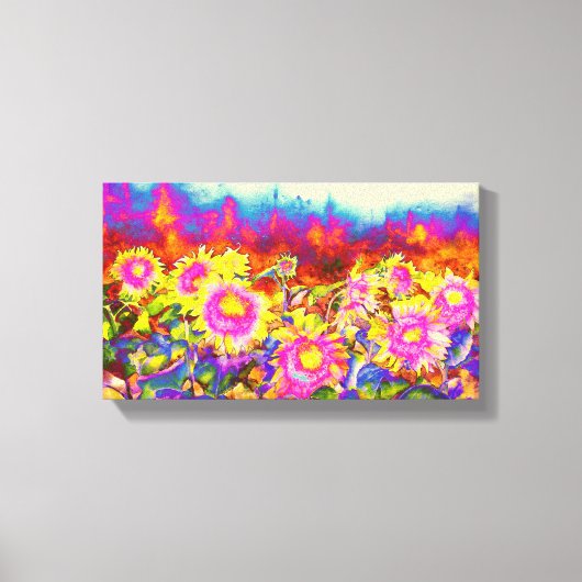 ひまわり太陽の畑 キャンバスプリント (正面)