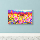 ひまわり太陽の畑 キャンバスプリント (インサイチュ (ウッドフロア))