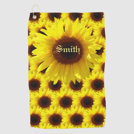 ひまわり太陽 ゴルフタオル (正面)