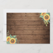 ひまわり女性のカーボーイブーツ卒業パーティー 招待状 (裏面)