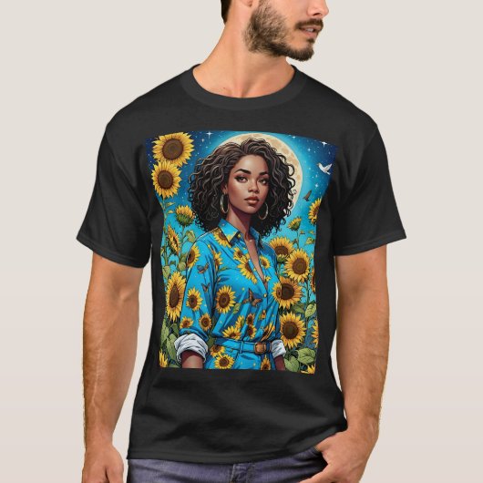 ひまわり女神シナ美しいティー Tシャツ (正面)
