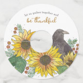 ひまわり好きの感謝祭 ワイングラスタグ (正面)