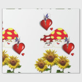ひまわり妖精きのこのラブマットラッピング紙 ラッピングペーパー (フラット)