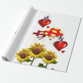 ひまわり妖精きのこのラブマットラッピング紙 ラッピングペーパー (アンロールド)
