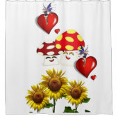 ひまわり妖精きのこシャワーカーテン シャワーカーテン (正面)