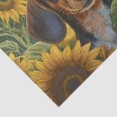 ひまわり子犬の愛、ブラックダッシュントティッシュペーパー 薄葉紙 (詳細)