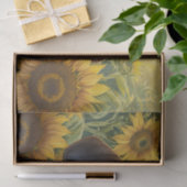 ひまわり子犬の愛、ブラックダッシュントティッシュペーパー 薄葉紙 (ギフト)