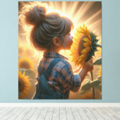 ひまわり子 キャンバスプリント (インサイチュ (ウッドフロア))