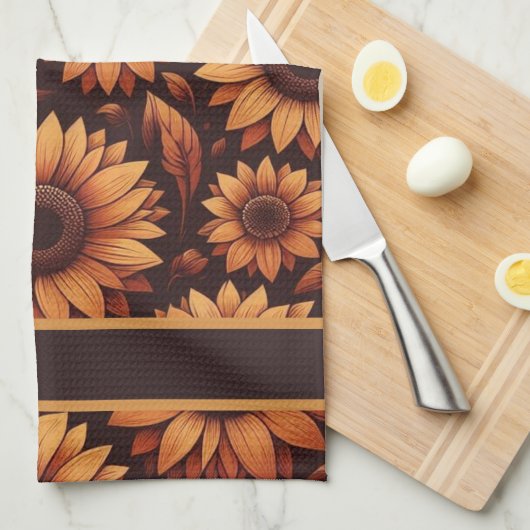 ひまわり季節 キッチンタオル (四つ折り)