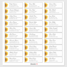 ひまわり客の住所。出荷素朴ラベル シール