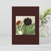 ひまわり小さな手書きメモのカード 招待状 (スタンド正面)