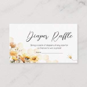 ひまわり小さな蜂蜜の赤ちゃんシャワーおむつラッフル エンクロージャーカード