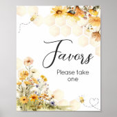 ひまわり小さな蜂蜜の赤ちゃんシャワーの好意 ポスター (正面)