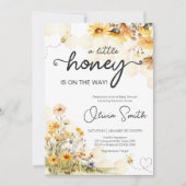 ひまわり小さな蜂蜜ベビーシャワー 招待状 (正面)