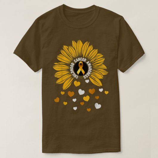 ひまわり小児がん認識度リボン3534 Tシャツ (デザイン正面)
