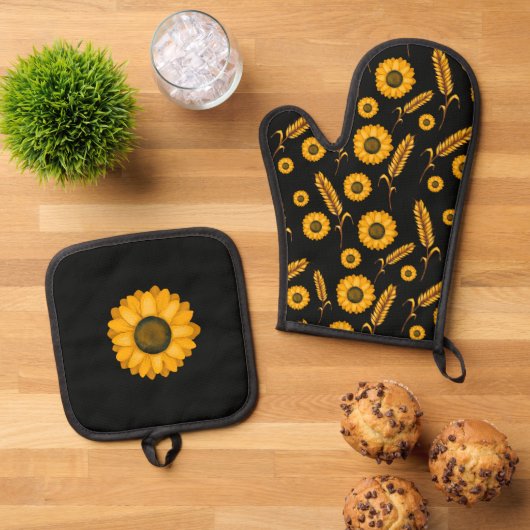 ひまわり小麦 鍋つかみ&鍋敷きセット (トップダウン)