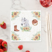 ひまわり少年の馬の誕生日パーティー スタンダードランチョンナプキン (インサイチュ)