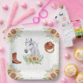 ひまわり少年の馬の誕生日パーティー ペーパープレート (パーティー)