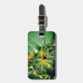 ひまわり展開パーソナライズされた ラゲッジタグ (正面縦)