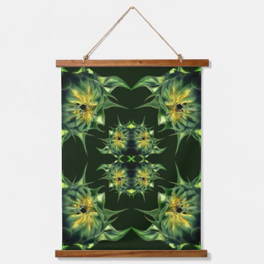 ひまわり展開フローラ抽象芸術 吊り下げ型タペストリー (正面)