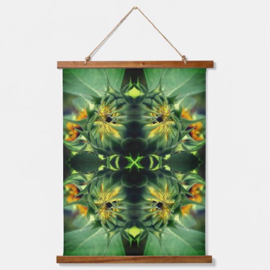 ひまわり展開抽象芸術 吊り下げ型タペストリー (正面)