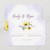 ひまわり山ラベンダー返信カード 招待状 (正面/裏面)