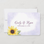 ひまわり山ラベンダー返信カード 招待状 (裏面)