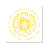 ひまわり差出人住所花フローラ植物学 セルフインキングスタンプ (デザイン)