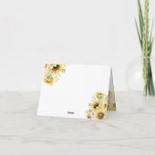 ひまわり市場の外に折り畳まれたブライダルシャワー サンキューカード (裏面)