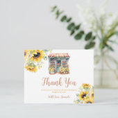 ひまわり市場の外のブライダルシャワーありがとう サンキューカード (スタンド正面)
