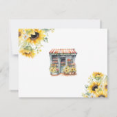 ひまわり市場の外のブライダルシャワーありがとう サンキューカード (裏面)