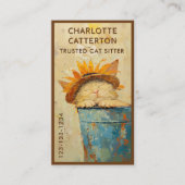 ひまわり帽子のかわいい猫C3R 名刺 (正面)