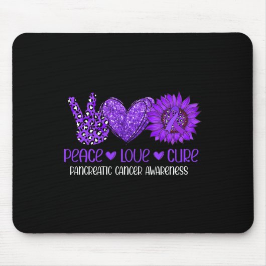 ひまわり平和ラブラブ膵臓がん認識度R マウスパッド (正面)