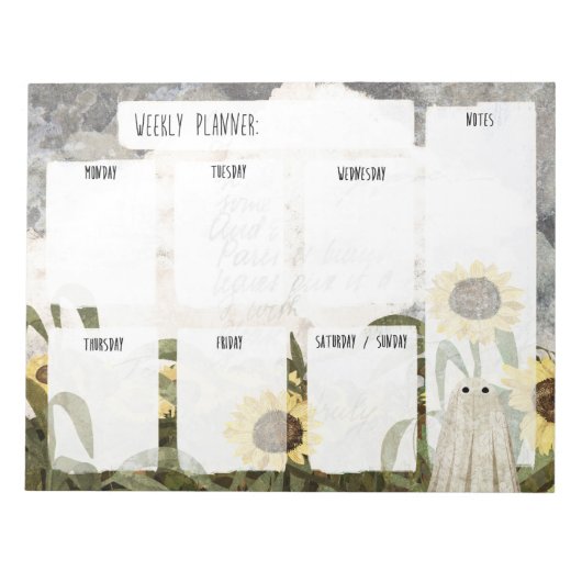 ひまわり幽霊プランナー ノートパッド (正面)