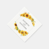 ひまわり幾何学模様フローラ秋結婚秋 スタンダードカクテルナプキン (角)