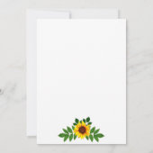 ひまわり幾何学的なブライダルシャワー 招待状 (裏面)