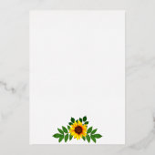 ひまわり幾何学的ブライダルシャワー 箔招待状 (裏面)