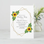 ひまわり幾何学的誕生日 招待状 (スタンド正面)