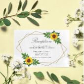 ひまわり幾何学結婚式受付カード エンクロージャーカード