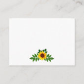 ひまわり幾何学結婚式受付カード エンクロージャーカード (裏面)