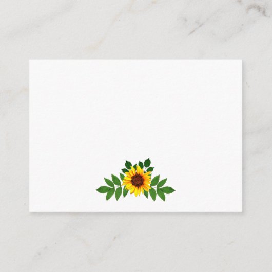 ひまわり幾何学結婚式受付カード エンクロージャーカード (裏面)